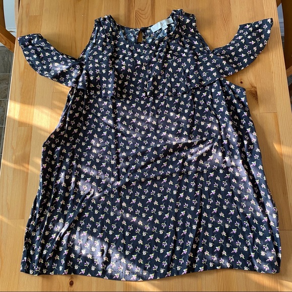 NWOT Loft Exposed Shoulder Floral Blouse - Picture 3 of 10